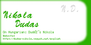 nikola dudas business card